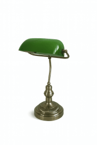 Boa 40cm Antiek messing bureaulamp Van Lampan - De Boa tafellamp is een tijdloze klassieker in vintage design, gemaakt van metaal en glas.