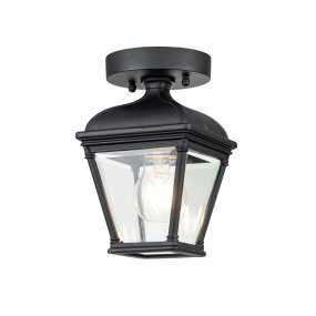 Bayview Zwart Van Elstead Lighting - De Bayview plafondlamp heeft een klassiek en elegant ontwerp met een romantische Georgische stijl die een stijlvolle en verfijnde aanwezigheid geeft aan elk exterieur.
