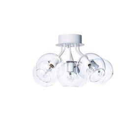 Tage Ø50 Wit plafondlamp Van CO Bankeryd - Tage plafond is met zijn 6 glazen kappen geschikt voor zowel de woonkamer als de slaapkamer, waar het een sfeervol algemeen licht in de kamer verspreidt en tegelijkertijd een Scandinavische sfeer aan het interieur toevoegt.