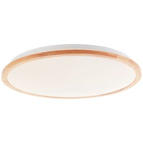 Bario Ø50 Hout Van Brilliant - Dankzij de CCT-functie kunt u de kleurtemperatuur dimmen van warmwit tot daglichtwit licht, en de lamp is ook dimbaar voor volledige flexibiliteit met de meegeleverde afstandsbediening.
