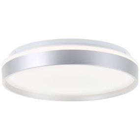 Britt Ø33 Zilver plafondlamp Van Brilliant - Met zijn slanke vorm past hij in de meeste kamers en verspreidt hij een gelijkmatig en aangenaam licht.