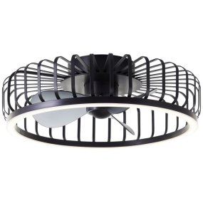Capo Ø48 Zwart Van Brilliant - In de zomer zorgt hij voor een verkoelend briesje, terwijl de omgekeerde functie in de winter helpt om de warme lucht die zich aan het plafond verzamelt te circuleren voor een aangenamer en energiezuiniger binnenklimaat.