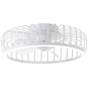 Capo Ø48 Wit Van Brilliant - In de zomer zorgt hij voor een verkoelend briesje, terwijl de omgekeerde functie in de winter helpt om de warme lucht die zich aan het plafond verzamelt te circuleren voor een comfortabeler en energiezuiniger binnenklimaat.