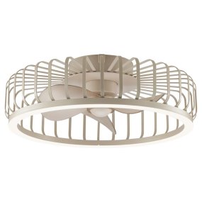 Capo Ø48 Beige Van Brilliant - In de zomer zorgt hij voor een verkoelend briesje, terwijl de omgekeerde functie in de winter helpt om de warme lucht die zich aan het plafond verzamelt te circuleren voor een aangenamer en energiezuiniger binnenklimaat.