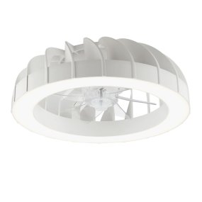 Fanora Ø46 Wit Van Brilliant - In de zomer zorgt de ventilator voor verkoelende luchtcirculatie, terwijl de omgekeerde functie in de winter helpt om de warme lucht gelijkmatig door de kamer te verdelen en kan bijdragen aan een lager energieverbruik.