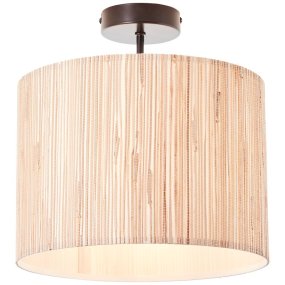 Wimea Ø30 Natuur plafondlamp Van Brilliant - Hij past zowel in de woonkamer als in de slaapkamer en vormt een natuurlijke blikvanger in de kamer.