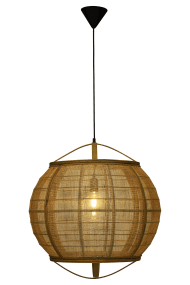 Borneo Ø58 Natuur hanglamp Van Aneta Lighting - De handgemaakte lampenkap filtert het licht van de lichtbron en verspreidt een zacht en aangenaam licht in de kamer.