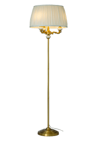 Toulouse Goud vloerlamp Van Aneta Lighting - De Toulouse vloerlamp heeft een klassieke en elegante uitstraling met decoratieve details en een prachtige gouden afwerking.