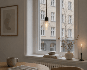 Tabaco Ø14 Transparant/zwart raamlamp Van Lampan - De zwarte metalen bovenkant zorgt voor een stijlvolle uitstraling, terwijl de heldere glazen kap met decoratief patroon een levendig en effectief lichtspel cre&euml;ert.