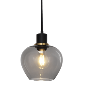 Ariston Ø20 Rookkleurig raamlamp Van Lampan - De kap van rookglas zorgt voor een aangenaam licht, terwijl de details van geborsteld messing een moderne en exclusieve uitstraling geven.