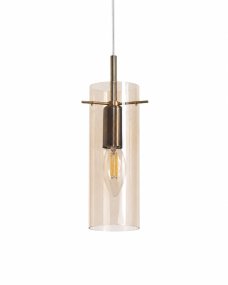 Cilinda Ø7 Messing/amber raamlamp Van Nordic Lighting - Het amberkleurige glas zorgt voor een mooie lichtverspreiding en in combinatie met de antieke messing details vormt het een stijlvolle toevoeging aan uw interieur.