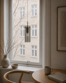 Cilinda Ø7 Chroom/gerookt raamlamp Van Nordic Lighting - Cilinda is een tijdloze raamlamp met een elegant design.