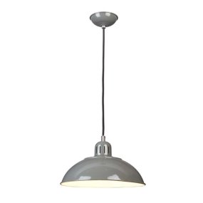 Franklin Ø30 Grijs hanglamp Van Elstead Lighting - Den vita insidan av sk&auml;rmen ger en klar och bra ljusspridning.