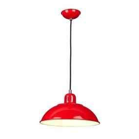 Franklin Ø30 ROOD hanglamp Van Elstead Lighting - Den vita insidan av sk&auml;rmen ger en klar och bra ljusspridning.