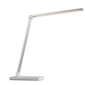 Lomina 38cm Wit bureaulamp Van Brilliant - De lamp is uitgerust met een drietrapsdimmer die wordt aangestuurd via een touchdimmer op de lampvoet, waardoor u de helderheid flexibel kunt aanpassen.