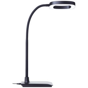 Maskat 43cm Zwart bureaulamp Van Brilliant - De helderheid is in drie standen instelbaar met een praktische dimmer op de lampvoet, waardoor je de verlichting eenvoudig kunt aanpassen aan je behoeften.