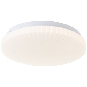 Fenja Ø26 Wit plafondlamp Van Brilliant - De geïntegreerde led-lichtbron geeft warm wit licht van 3000K en heeft een lichtsterkte van 1400 lumen - perfect voor het creëren van een aangename en goed verlichte omgeving in bijvoorbeeld een hal of keuken.