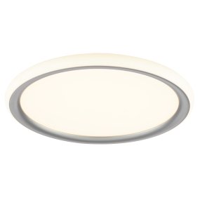 Carloz Ø30 Zilver plafondlamp Van Brilliant - De lamp is in drie stappen dimbaar met een standaard schakelaar:Alleen het centrale paneel brandt - voor een sterke, directe verlichting van de hele kamer.