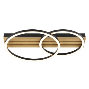 Calma 54cm Zwart plafondlamp Van Brilliant - De lamp is dimbaar in drie standen via een standaard wandschakelaar, waardoor je de lichtsterkte eenvoudig kunt aanpassen aan de gelegenheid, zonder dat je een aparte dimmer hoeft te installeren.