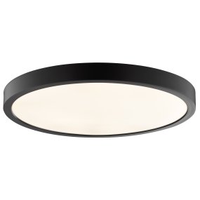 Jade Ø38 Zwart badkamerlamp Van Brilliant - Het zwarte frame omsluit een groot ledpaneel dat een helder en egaal licht verspreidt over het hele oppervlak - perfect voor ruimtes waar goede verlichting belangrijk is.