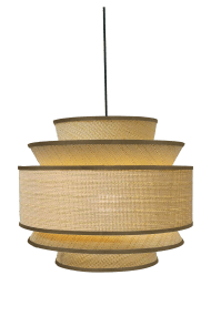Ambrosia Ø50 Natuur Van Aneta Lighting - De kap is gemaakt van papierbast, waarvan de natuurlijke structuur de lamp een warme en levendige uitstraling geeft.