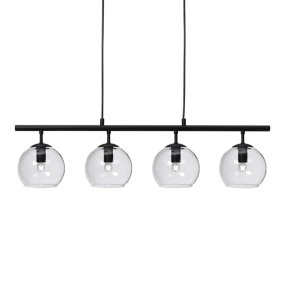 Globi 4 78cm Zwart/transparant hanglamp Van Nordic Lighting - Globi is een decoratieve blikvanger die zowel in moderne als in meer klassieke interieurs perfect tot zijn recht komt.
