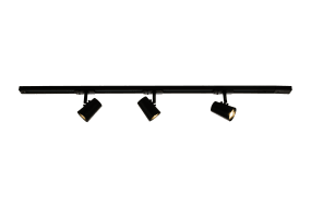 Cone 3-set Zwart Van Aneta Lighting - Een complete set met Aneta&#39;s Trackline rails en schijnwerpers.