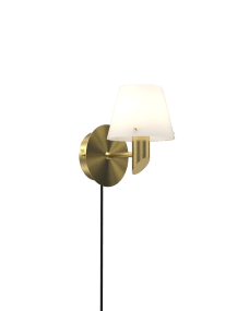 Gil Ø10 Messing leeslamp Van Herstal - De opalen glazen kap zorgt voor een fijne lichtverspreiding en in combinatie met het frame met satijn messing afwerking cre&euml;ert Gil sfeer, pr&eacute;sence en de karakteristieke Herstal-uitstraling.