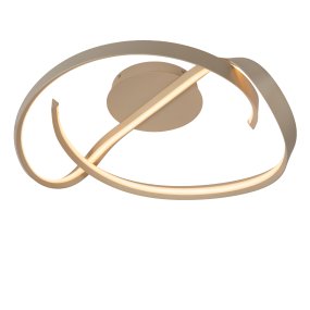 Menuet Ø60 Beige plafondlamp Van Lucide - De Menuet is een moderne plafondlamp van beige metaal met een zacht, sculpturaal ontwerp dat een stijlvolle blikvanger aan het plafond vormt.