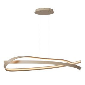 Menuet 110cm Beige Van Lucide - Menut is een elegante plafondlamp van beige metaal met een zachte, organische vorm die een moderne en luchtige uitstraling geeft.