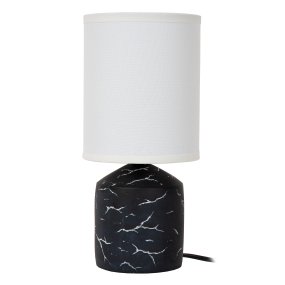 Fran 30cm Zwart Van Lucide - Het witte, onregelmatige patroon op de voet geeft een gemarmerd effect en zorgt voor een mooi contrast met het donkere oppervlak.