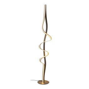 Lambada Messing vloerlamp Van Lucide - Lambada is een elegante metalen vloerlamp met een exclusieve matte messing afwerking en een zachte, organische vorm die direct de aandacht trekt.