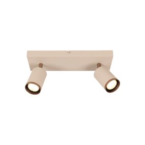 Regina 2 Taupe spot Van Lucide - De Regina plafondspot is een stijlvolle en moderne verlichtingsoplossing van metaal met een elegante taupekleurige afwerking en details in bruin metaal.