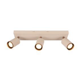 Regina 3 Taupe spot Van Lucide - De Regina plafondspot is een stijlvolle en moderne verlichtingsoplossing van metaal met een elegante taupekleurige afwerking en details in bruin metaal.