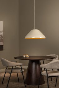 Andres Ø56 Crème wit Van Lucide - Andres is een stijlvolle metalen hanglamp met een glanzende afwerking in een elegante cr&egrave;mekleur.