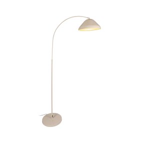 Andres Crème wit vloerlamp Van Lucide - De gebogen arm geeft de lamp een moderne en stijlvolle uitstraling en zorgt voor een aangename lichtverspreiding over het oppervlak waarop hij staat.