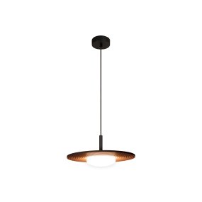 Carmino Ø38 Terracotta hanglamp Van Lucide - De Carmino hanglamp heeft een moderne uitstraling met een platte houten kap in een warme terracotta kleur.