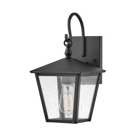 Huntersfield Zwart buitenlamp Van Elstead Lighting - De Huntersfield wandlamp heeft een tijdloos en stijlvol design met strakke lijnen en elegant, gestructureerd glas.