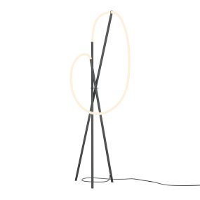 Crochet Zwart Van Maytoni - De hangende LED-lamp zorgt voor een krachtig en sfeervol licht dat de kamer vult, terwijl de lamp een opvallend designelement vormt.