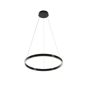 Rim Ø60 Zwart hanglamp Van Maytoni - De ge&iuml;ntegreerde ledstrip verspreidt het licht zowel naar beneden als rondom, waardoor hij perfect is voor boven de eettafel of als elegant lichtpunt in de woonkamer.