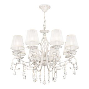 Grace Ø74 Wit hanglamp Van Maytoni - Grace is een klassieke metalen kroonluchter met een prachtige antiekwitte afwerking.