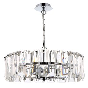 Puntes Ø52 Chroom kristal Van Maytoni - Puntes is een elegante plafondkroonluchter in verchroomd metaal met fonkelende prisma's die de lichtbronnen omringen en een magisch lichtspel cre&euml;ren wanneer de lamp brandt.