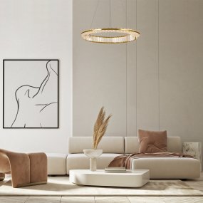 Krone Ø62 Messing hanglamp Van Maytoni - Met zijn royale diameter van 62 cm is hij een luxueuze blikvanger in huis en verspreidt hij een warm en sfeervol licht.