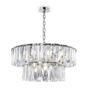 Puntes Ø68 Chroom kristal Van Maytoni - Puntes is een elegante plafondkroonluchter in verchroomd metaal met fonkelende prisma's die de lichtbronnen omringen en een magisch lichtspel cre&euml;ren wanneer de lamp brandt.