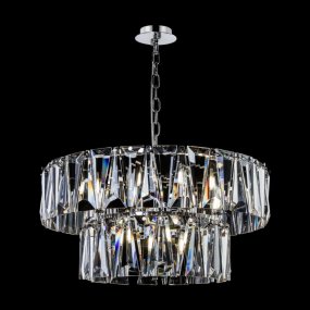 Puntes Ø68 Chroom kristal Van Maytoni - Puntes is een elegante plafondkroonluchter in verchroomd metaal met fonkelende prisma's die de lichtbronnen omringen en een magisch lichtspel cre&euml;ren wanneer de lamp brandt.