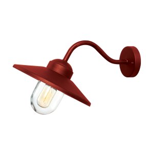 Klampenborg Ø28 ROOD buitenlamp Van Elstead Lighting - Tillverkad av rostfritt st&aring;l i oxid r&ouml;d finish och glas, erbjuder den en robust konstruktion som st&aring;r emot v&auml;der och vind.