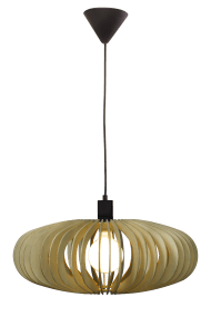 Arcos Ø50 Hout hanglamp Van Aneta Lighting - De elegante Arcos plafondlamp bestaat uit multiplex lamellen in een zacht afgeronde vorm die een prachtig licht- en schaduweffect creëren.