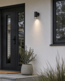 Cylinder Antraciet buitenlamp Van Lampan - Lampan lyser fint ner p&aring; v&auml;ggen och skapar en h&auml;rlig atmosf&auml;r.