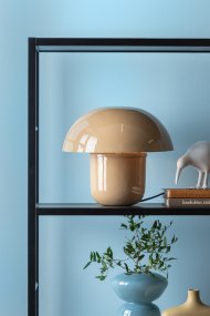 Mushroom 25cm Beige Van Leitmotiv - De lampenkap zorgt voor een niet-verblindend licht en richt het licht naar beneden, wat zorgt voor een aangename en sfeervolle verlichting.