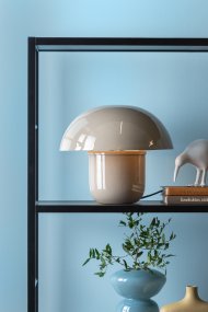 Mushroom 25cm Greige Van Leitmotiv - De koepel van de lamp zorgt voor een niet-verblindend licht en richt het licht naar beneden, wat zorgt voor een aangename en sfeervolle verlichting.